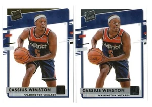 Lote de 2 cartas de novato Cassius Winston 2020-21 Clearly Donruss clasificación dorada Wizards - Imagen 1 de 2