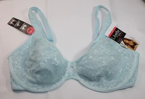 NEW LILYETTE by bali MINIMIZER underwire BRA 0904 keyhole in LIGHT BLUE lace 38D - Picture 1 of 6