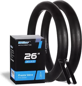 Fat Tire Bike Tube, 26 X 4.0 AV 35Mm Schrader Valve/Fv 33Mm Presta Valve Inner T - Picture 1 of 9