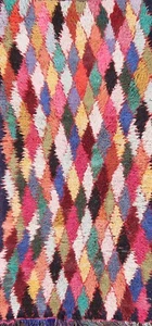 Vintage Diamond Pattern Moroccan Plush Rug 3x6 Hand-knotted Wool Carpet - Picture 1 of 12