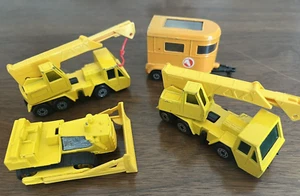 Matchbox LESNEY Catepillar #64 Tractor 1978 #49 Crane & Pony Trailer ENGLAND - Picture 1 of 8