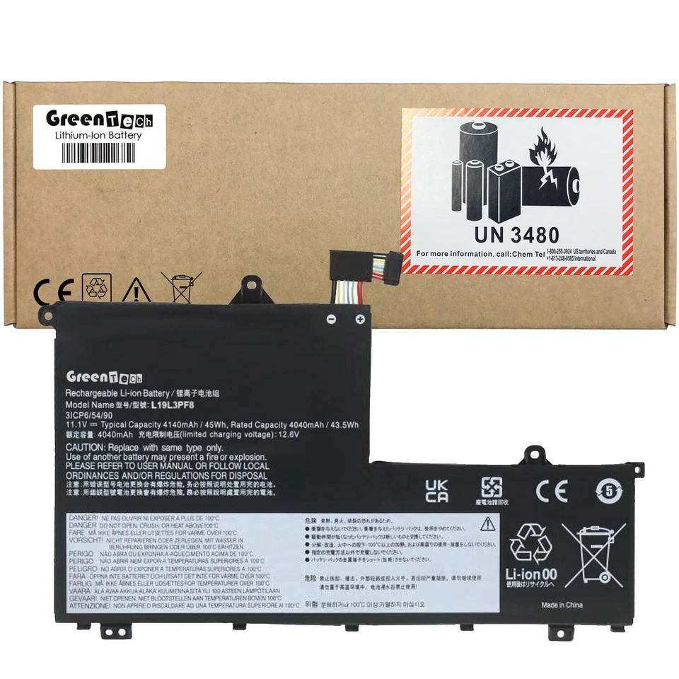 BATERÍA GREENTECH L19L3PF8 PARA THINKBOOK 14-IML 15-IML 45WHR 5B10V25237 L19M3PF9 Foto 1 de 1