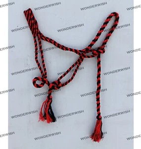 Nylon Red & Black Designer Horse Rope Halter With Lead 3 Sizes By Wonderwish - Picture 1 of 7