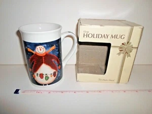 Christmas Mug Coffee Cup Tea Glass Hot Chocolate Snowman Mitten Holiday Snow - Picture 1 of 7