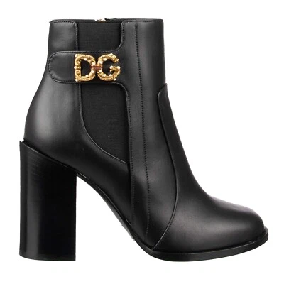 Dolce & Gabbana Dg Amore Brosche Botines Botas Jane Negro 09353 - Imagen 1 de 4