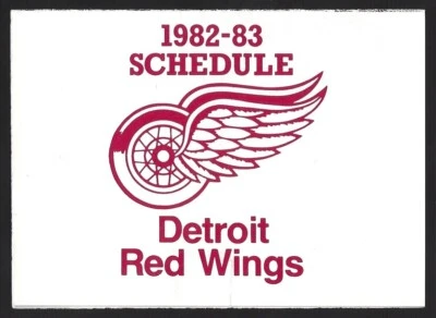 VERY RARE VERSION 1982-83 Detroit Red Wings NHL Hockey Schedule !!! Winston - Image 1 of 3