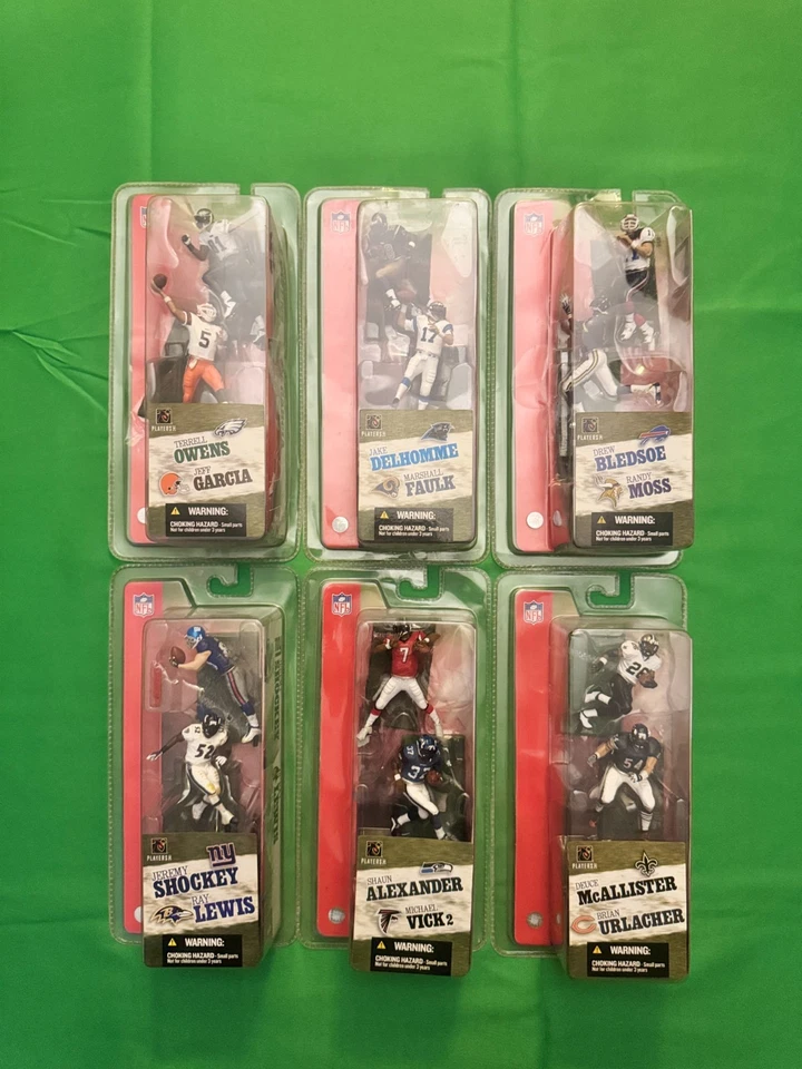 Lote de 6 figuras Mcfarlane NFL Randy Moss Ray Lewis Mike Vick Foto 1 de 4