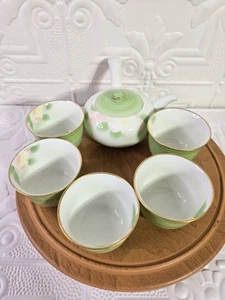 Japanese Aritayaki Young Pattern TeaPot & Cup Set Japanese Green  - Picture 1 of 16