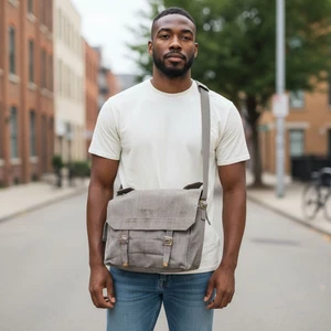 Vintage Post-WWII Belgium P37 Blue-Gray Haversack (Straps Sold Separately) - Picture 1 of 7