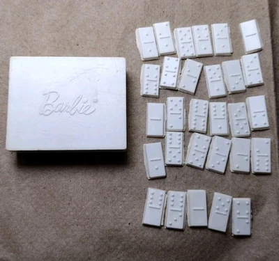 复古 60 年代芭比娃娃 Go Together 家具 Domino 套装盒盖和 29 瓷砖  — 第 1/4 张图片
