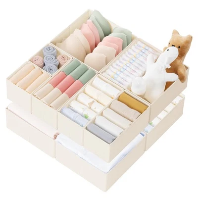 Criusia Confezione 10 Cassetti Pieghevoli Organizer per Vestiti Bambino Calze Intimo - Immagine 1 di 4