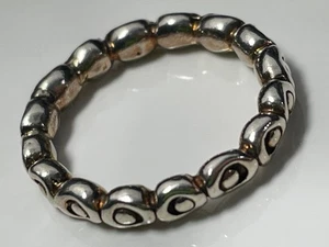 PANDORA ALE '58' sterling silver '925' textured ring band size I 1/2 stacking - Picture 1 of 18