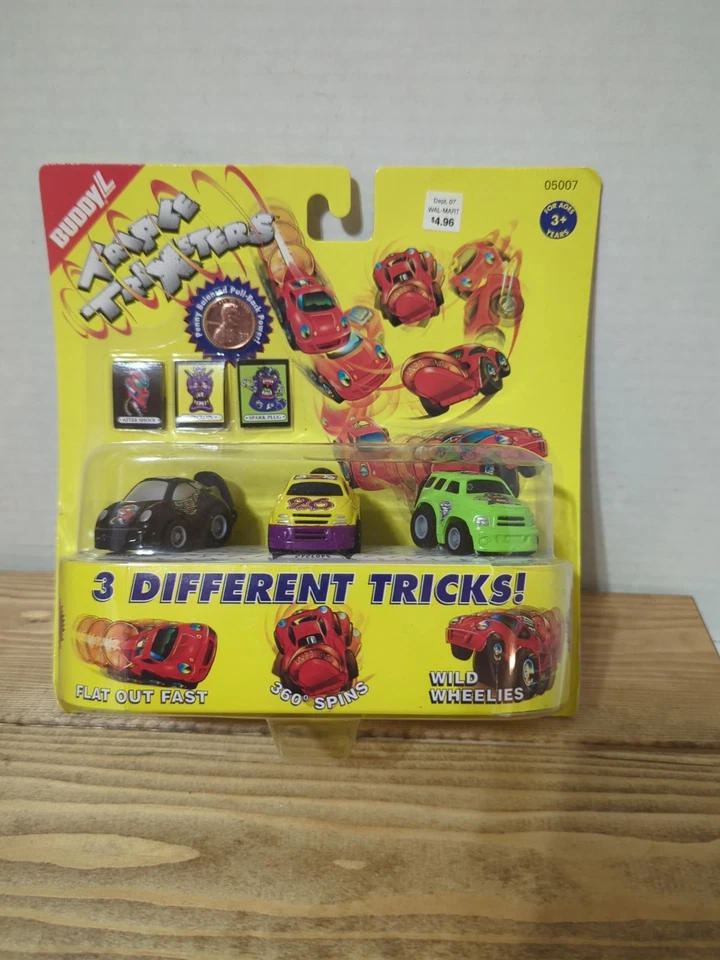 Buddy L Triple Trixsters Monster Penny Racers Pull Back Power Vintage