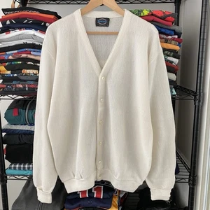 Vintage Jantzen Cardigan Sweater Cream Off White Made in USA 1980s - Picture 1 of 4