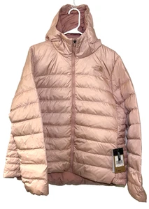 THE NORTH FACE Womens Size 2XL Aconcagua Hoodie Rose Tan Puffer Winter Jacket - Picture 1 of 14