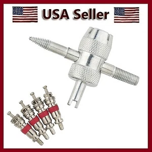 New 4-way Valve Tool Remover & Cores Car Tire/AC Plug Repair Tools removal  - Picture 1 of 1