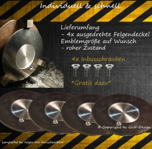 Felgendeckel Ohne Schrift 4xNabendeckel passt bei OZ-Turbo Sicke Ø auf Wunsch - Bild 1 von 3