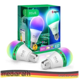 2X NOUS P3Z Smart LED ZigBee 3.0 Bulb Lampe RGB 9 Watt E27 Sockel A60 2700-6500K - Bild 1 von 9