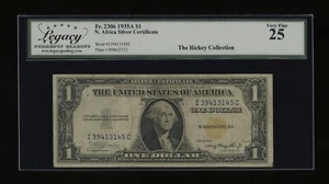 DBR 1935-A $1 North Africa Fr. 2306 IC Block Legacy 25 Serial I39413145C - Picture 1 of 2