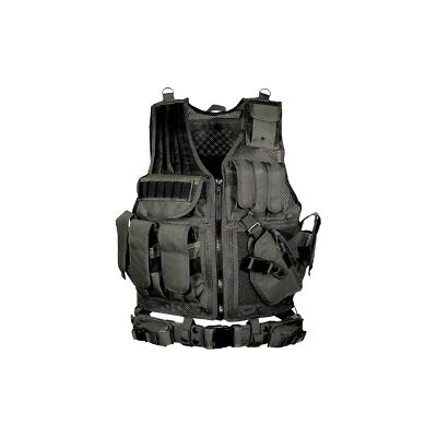 UTG 547 Black Tactical Military Assault Combat Gear Carrier Police Training Vest - Image 1 of 4