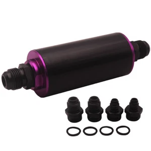 UNIVERSAL 100 Micron INLINE FUEL FILTER & MOUNT AN10 AN8 AN6 HIGH FLOW TURBO - Picture 1 of 11