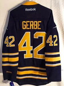 Reebok Premier NHL Jersey Buffalo Sabres Nathan Gerbe Navy Men's L - Picture 1 of 2