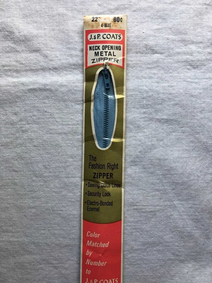 Vintage New J&P Coats Zipper Metal Coil - Choose Color and Length - Image 1 of 1
