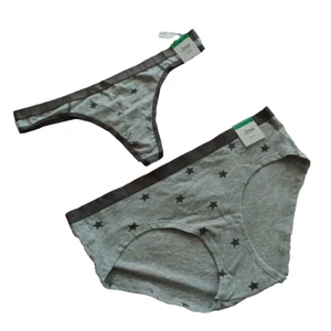 Nuevo con etiquetas Paquete de 2 Panty Talla L JENNI Gris con Estampado de Estrellas Mezcla de Algodón - Imagen 1 de 8