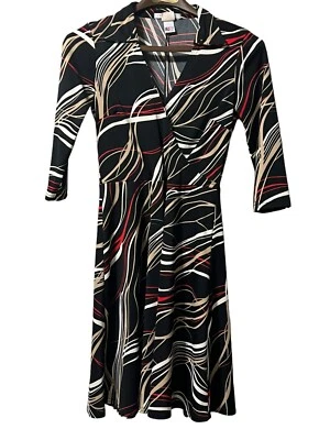 Vintage La Belle Dress Womens Size Medium Midi Geometric Print Made In USA - Image 1 of 4
