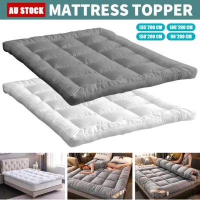 10CM Bedding Luxury Pillowtop Mattress Topper Mat Pad Protector – ALL SIZES 2024 - image 1 of 4