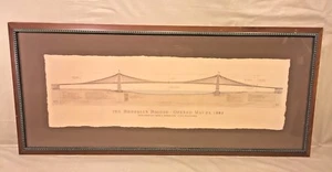 Antique Brooklyn Bridge Schematic Opened May 24, 1883 Designed by John Roebling - Picture 1 of 10