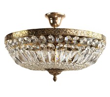  Kristall Deckenleuchte SCHÖNBRUNN Antik Gold aus geschliffenen Kristall NEU!!