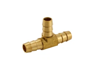 3/8 Brass Hose Barb Tee 3/8" Barbed x 3/8" Barbed x 3/8" Barbed 3 Way T-Fitting - Picture 1 of 1