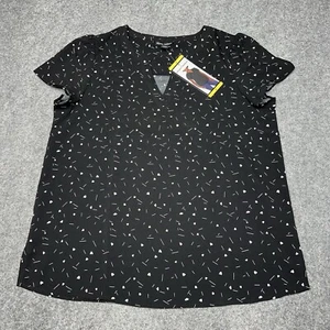 New Hilary Radley Ladies' Printed Blouse Top Shirt Short Sleeve Women Size Small - Picture 1 of 13