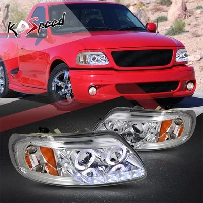 (LED DRL HALO RING) Faros Proyectores para 97-03 F150 Expedition Cromo/Ámbar Foto 1 de 4