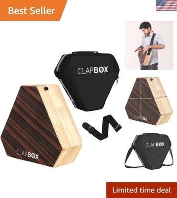 Tambor de viaje cajón madera de cebra H:6" W:12" L:12" - Incluye una bolsa acolchada y... Foto 1 de 4