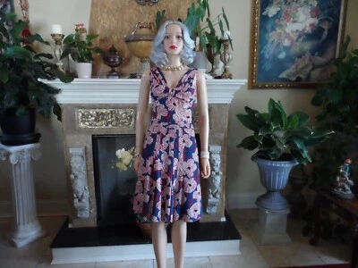 Vestido Vaina Plisado Moschino Cheapandchick Rojo Estampado Multi Floral Talla US 6 Foto 1 de 4