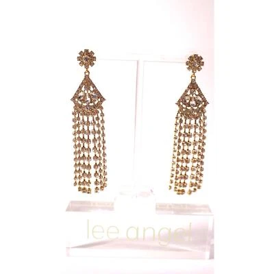 Pendientes Neiman Marcus Lee Angel para mujer cristal trapecio flecos drama nuevos con etiquetas 100 Foto 1 de 4