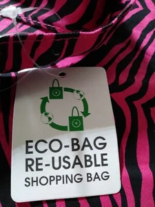 Öko-Tasche wiederverwendbar Shopping rosa mit Zebrastreifen..Lehrer Geschenke~~ - Bild 1 von 8