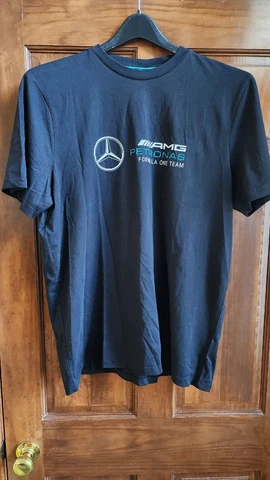 NWT Petronas F1 Team Mercedes-AMG Unisex Essential Logo T-Shirt Black Color XL Cover