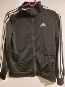 Adidas Track/Soccer Warm Up Jacket Boys Size M (10/12) Full Zip Black - Picture 1 of 4