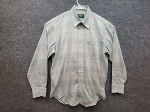 Valentino Shirt Mens 38 Green Plaid Button Up Long Sleeve - Picture 1 of 12