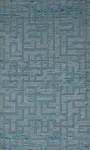 Modern Hand-Knotted Wool 90X150 Vintage Blue Living Room Carpet SH153 - Picture 1 of 7