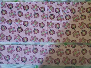 Lot of2(two) remnants Frozen Sisters Anna and Elsa on pink Satin finish fabric - Picture 1 of 6