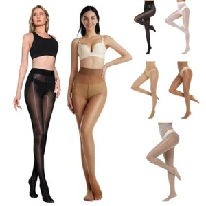 Oil Bright Shiny Oil Stockings High Waist Sheer Pantyhose Shimmer Tights Women - Picture 1 of 17