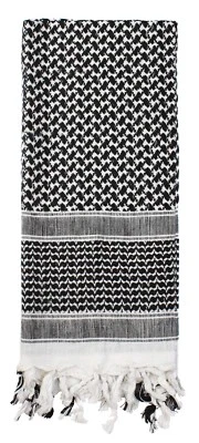 Bufanda Keffiyeh de peso pesado Shemagh negra/blanca táctica desierto 100 % algodón 42x42 Foto 1 de 4