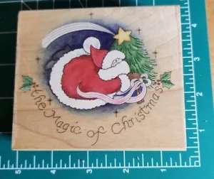 Stamps Happen MAGIC OF CHRISTMAS Linda Grayson Santa Rubber Stamp B8 - Picture 1 of 6
