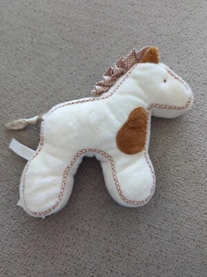 DOUGLAS Cuddle Toys Cream/Brown Horse Rattle Plush Baby NWT Rare Disc - Image 1 of 3