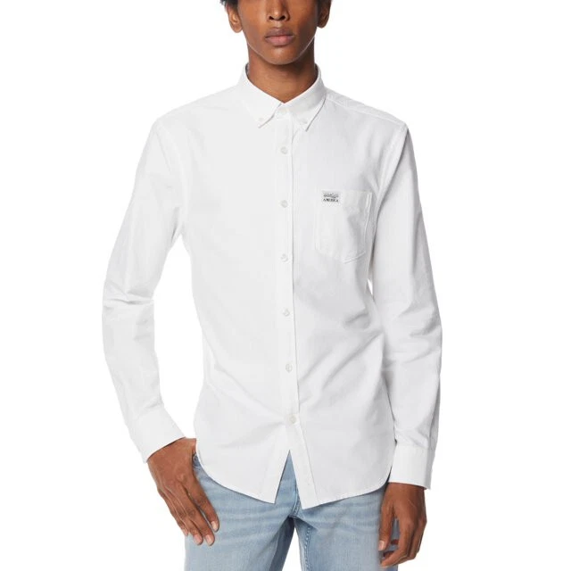 PERRY ELLIS AMERICAN Bright White Long Sleeve Front Button Shirt 2XL XXL - Image 1 of 1