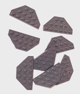 LEGO DARK BLUISH GRAY EDGE PLATE LOT / SIZE 3x6 Cut Corner / QTY 8x / Part #2419 - Foto 1 di 2